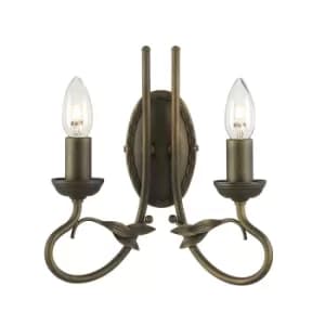 Olivia 2 Light Indoor Candle Wall Light Black, Gold, E14