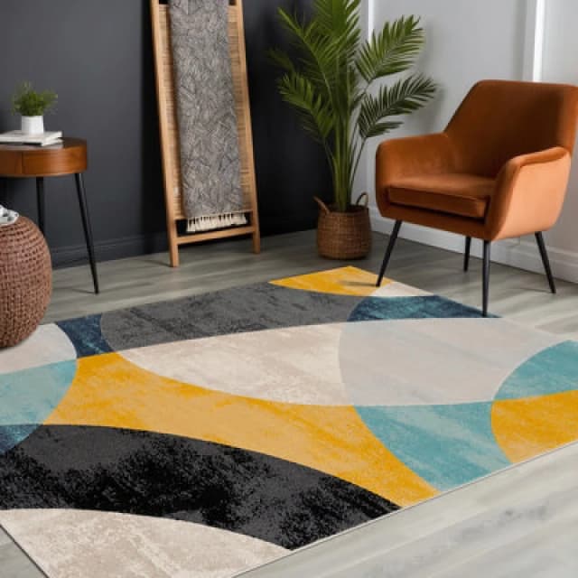 Livabliss Scandi Modern Aqua Bea Area Rug 160 X 220 Cm - Easy Care, Non Shedding, Ideal For Living Room & Bedroom