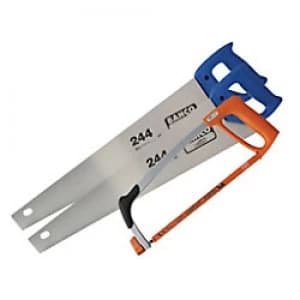 Bahco Hardpoint Handsaw 244 Twin Pack 550mm (22in) and Hacksaw 317 300mm (12in)