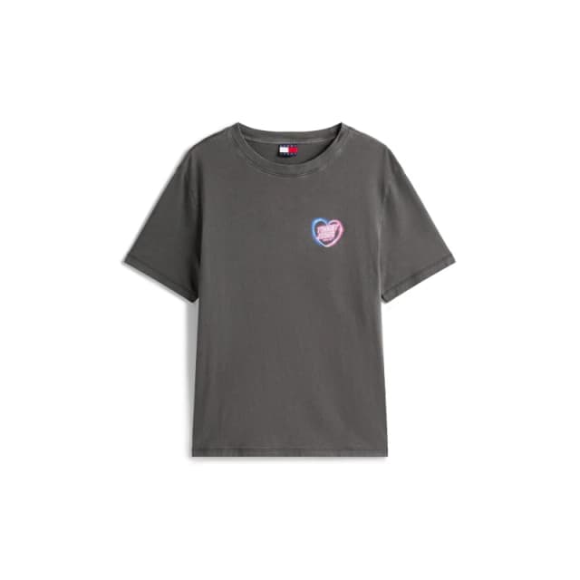 Tommy Jeans Womens TJ Neon Regular Fit T-Shirt Black female 8 (XS)