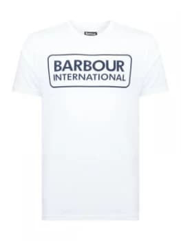 Mens Barbour Short Sleeve Large Logo T Shirt White