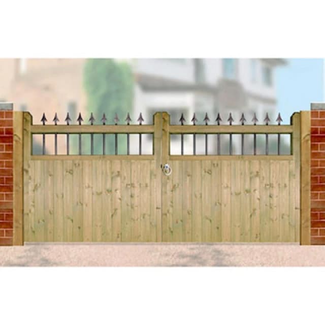 Burbage Iron Craft Hampto Wooden Driveway Garden Gates 2400mm Wide X 1200mm High Had30