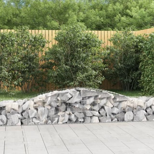 VIDAXL Arched Gabion Baskets 6 pcs 400x50x40/60cm Galvanised Iron Vidaxl 8720845575441