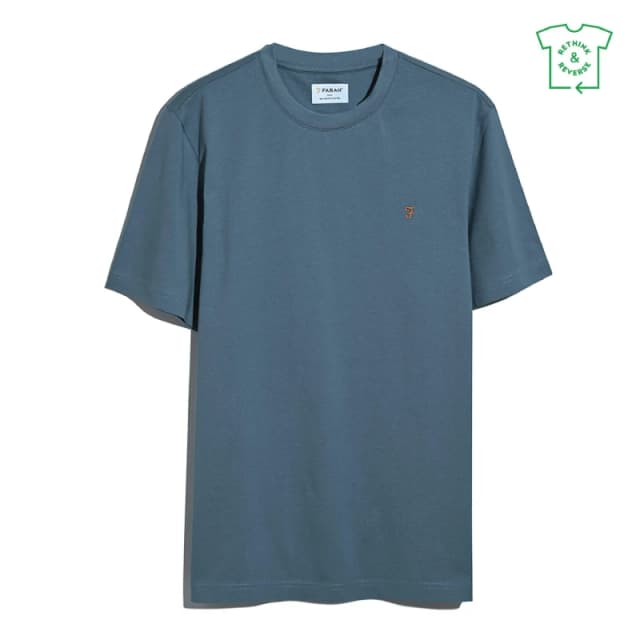 Farah Mens Regular Fit T-Shirt Chalk Blue 413 male Small