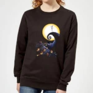 Disney The Nightmare Before Christmas Jack Skellington Pumpkin King Colour Womens Black Sweatshirt - XXL - Black