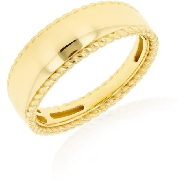 Be You 9ct Gold Wide Round Twisted Rope Frame Ring Yellow Gold female N