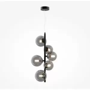 Maytoni Lighting - Maytoni Maytoni Dallas Modern 6 Light Bar Pendant Ceiling Light Black, Smoky Shade, G9