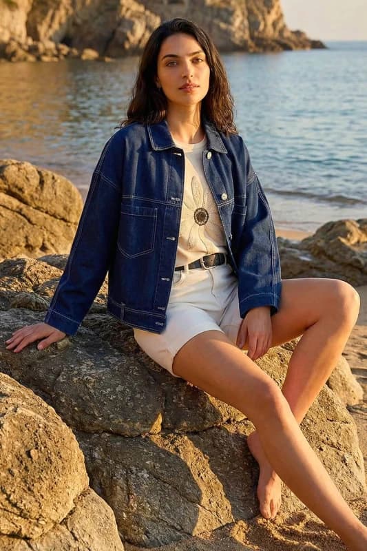 Dusk Womens Denim Jacket in Indigo Size: 8 Indigo Female 8