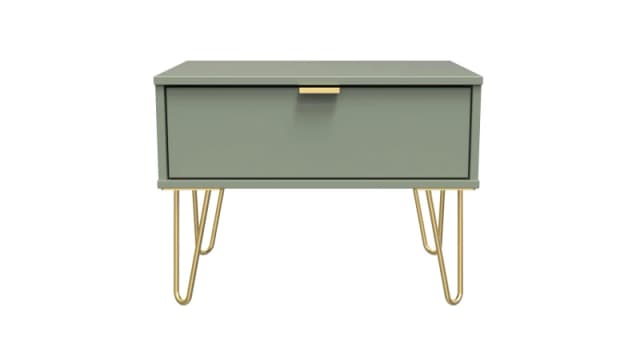 Fuji 1 Drawer Side Table In Reed Green (Ready Assembled)
