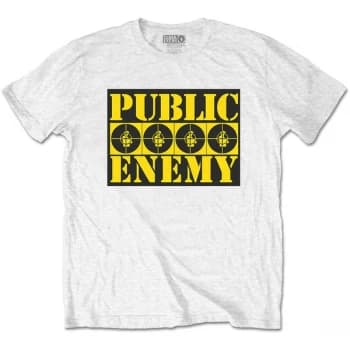 Public Enemy - Four Logos Unisex Large T-Shirt - White