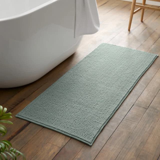 Catherine Lansfield Bobble 50cm x 120cm Runner Bath Mat Sage