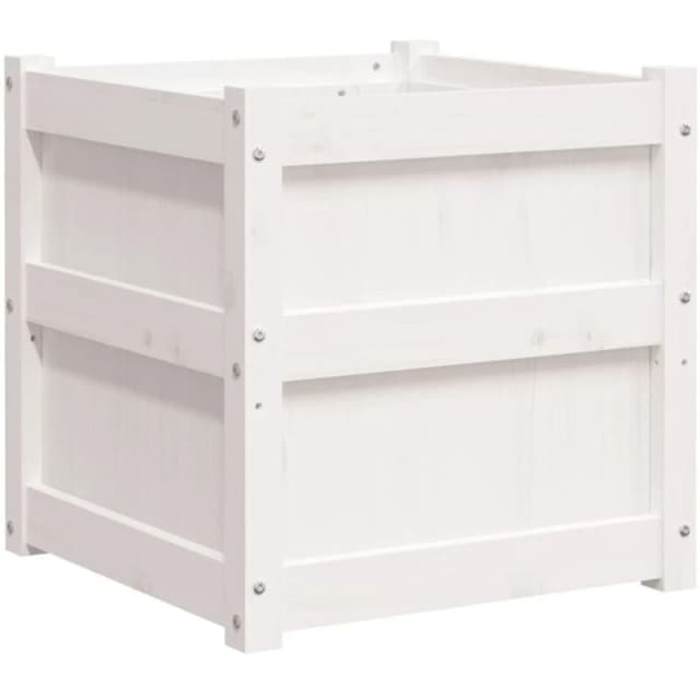 vidaXL Garden Planter White 50x50x50cm Solid Wood Pine, White 837416