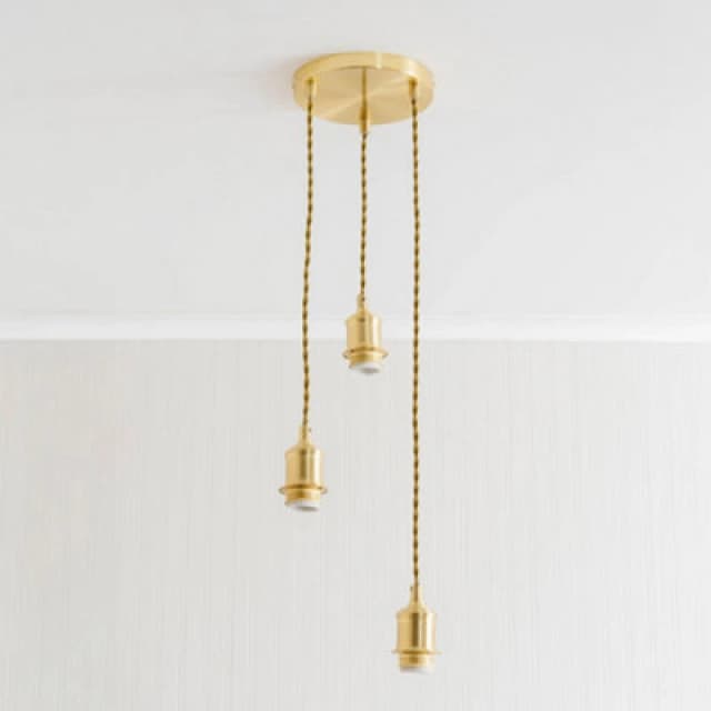 ValueLights ValueLights Shaw Cluster Drop 3 Way Chrome Gold Black Adjustable Ceiling Light Gold One Size Unisex 5016529272694