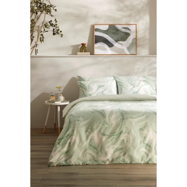 Homelife Liquid Marble Duvet Set - Green Green Single