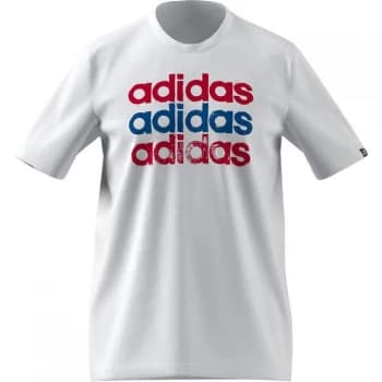 adidas QT T Shirt Mens - White Repeat