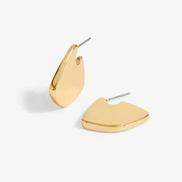 Jon Richard Gold Plated Angular Polished Earrings Gold