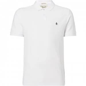 Original Penguin Raised Rib Short Sleeve Polo Shirt - White
