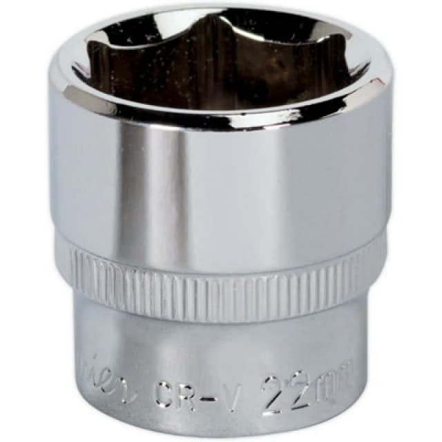 Loops 22mm Forged Steel Drive Socket - 3/8" Square Drive - Polished Chrome Vanadium Metallics
