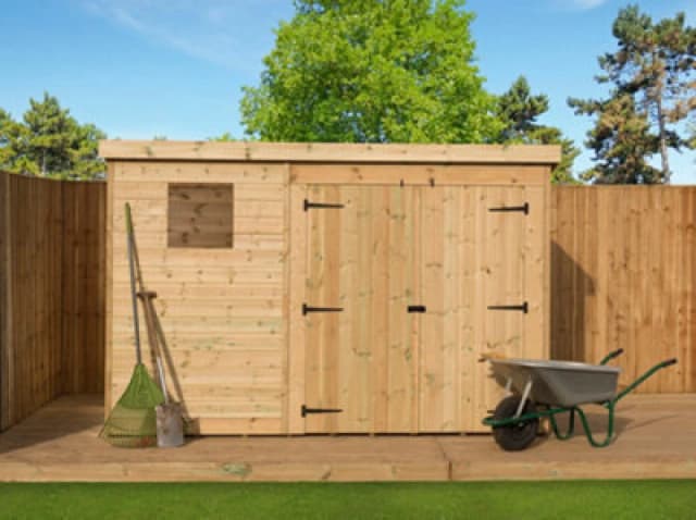 Empire Sheds Empire 4500 Pent 10X3 Double Door Right Windows