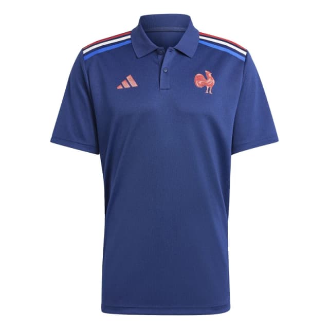adidas France Rugby Home Polo Shirt 2024 Adults - Blue Blue S