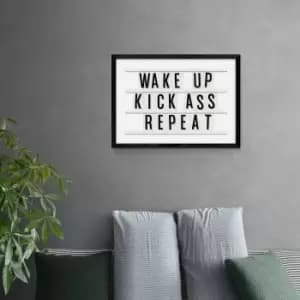 East End Prints Kick Ass Repeat Print Black and white