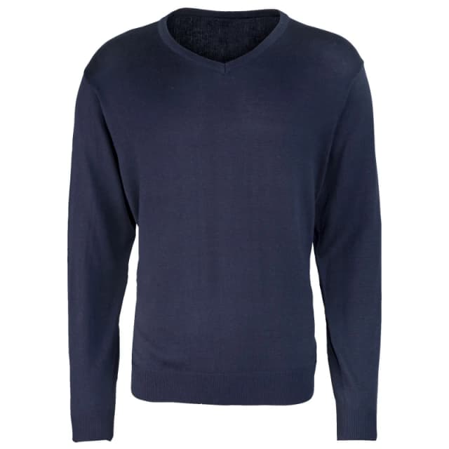 Premier Premier Men V-Neck Knitted Sweater in Navy Size: X-Small Navy XS Male 5055805367778