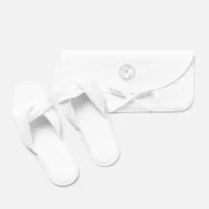 White Waffle Cross Band Slipper - L/XL