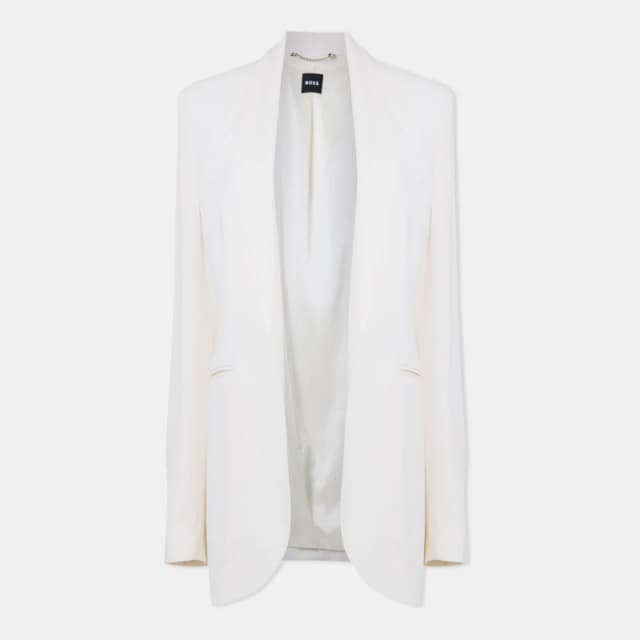 Boss Womens Jirea Tailored Formal Jacket Open White female 6 (XS)