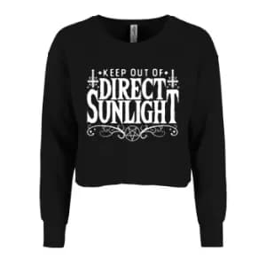 Grindstore Womens/Ladies Keep Out of Direct Sunlight Crop Sweatshirt (L) (Black/White)