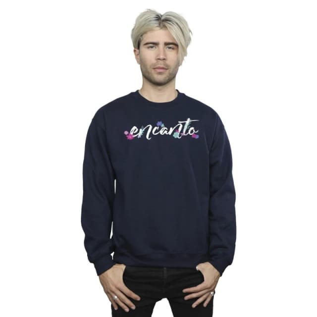 Disney Men Encanto Logo Sweatshirt in Navy Size: Small Navy S Male 5063153616424