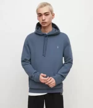 AllSaints Mens Raven Pullover Hoodie, Stormy Blue, Size: M