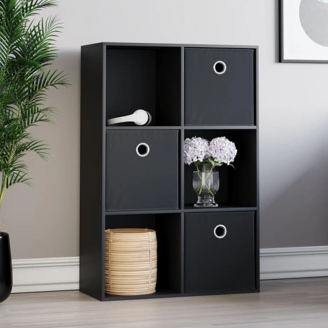 Lassic 2x3 Cube Storage Unit (B) + Set of 3 Storage Cubes Black unisex 2x3