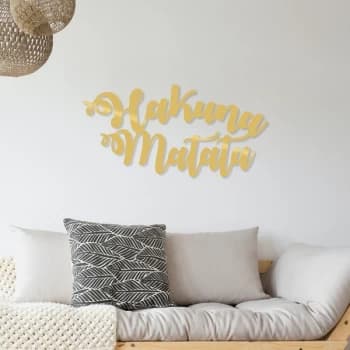 Hakuna Matata - Gold Gold Decorative Metal Wall Accessory