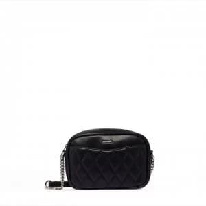 Karen Millen Laural Quilted Crossbody - BLACK001