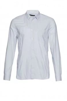 Mens French Connection Multi Spot Patch Striped Shirt Blue