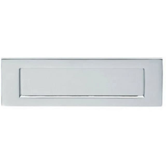 Loops Inward Opening Letterbox Plate 220mm Fixing Centres 255 x 80mm Polished Chrome Multi