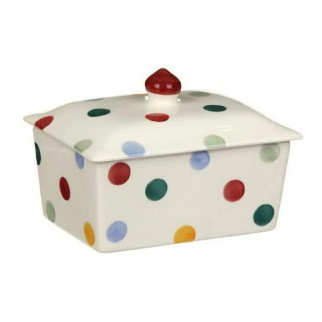 Butter Dish: Emma Bridgewater Polka Dot Butter Dish, Ceramic