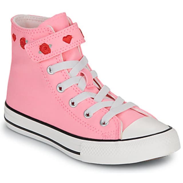 Converse pink all star hi 1v valentines Girls Junior trainers Pink UK 10 (EU 27)