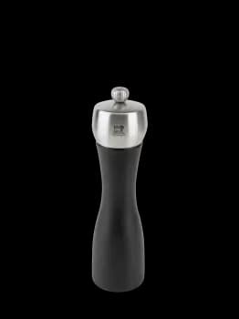Manual Black Beech Wood and Stainless Steel Pepper Mill, 20cm Fidji