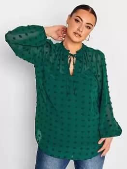 Yours Yours Dobby Blouse Green, Size 26-28, Women