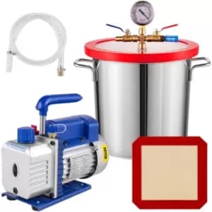 VEVOR 3 CFM 1/4HP Single Stage Vacuum Pump,3 Gallon(13 Liter) Vacuum Chamber Kit, HVAC A/C Refrigeration Kit
