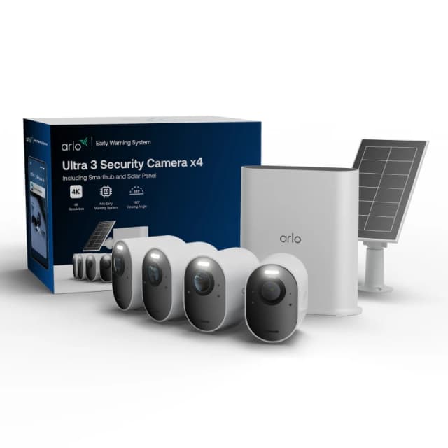Arlo Arlo Ultra 3 4K Security Camera, 4-cam kit with Solar Panel VMC5450-111EUS