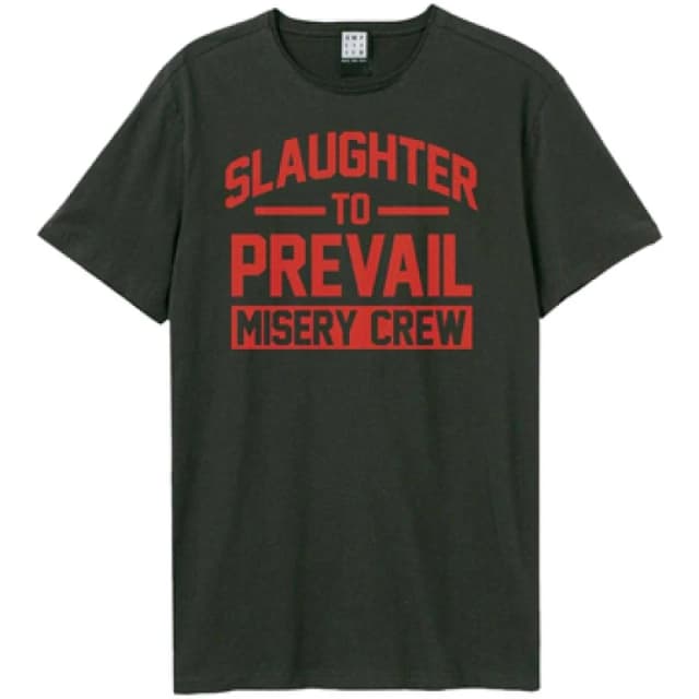 Amplified Mens Misery Crew Slaughter To Prevail T-Shirt in Charcoal Size: XS Charcoal Male XS
