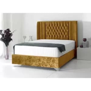Alexis Bed Super King Plush Velvet Mustard
