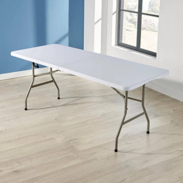 Home Source Folding 6ft Outdoor Garden Dining Trestle Table White