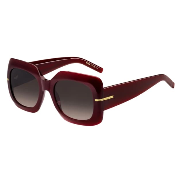 Boss Womens Square Round Sunglasses Burgundy_ female 54 cm