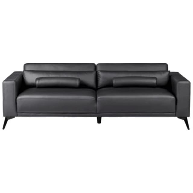 Beliani Sofa 3 Seater Ange Faux Leather Black