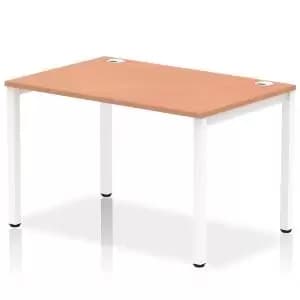 Impulse Bench Single Row 1200 White Frame Office Bench Desk Beech