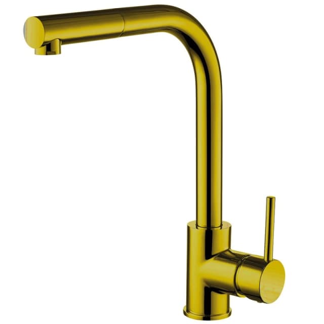 Balterley Contemporary Pull Out Single Lever Kitchen Mixer Tap, Brushed Gold Gold Unisex