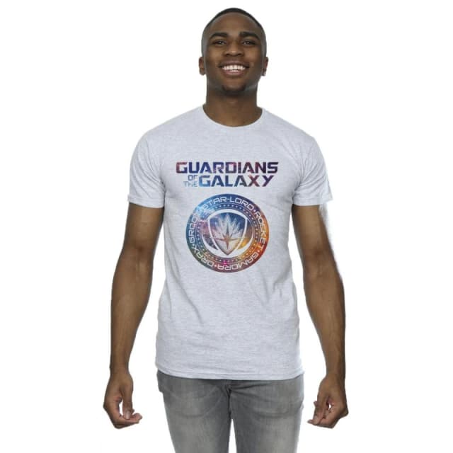 Marvel Marvel Men Guardians Of The Galaxy Stars Fill Logo T-Shirt in Grey Size: Small Grey S Male 5063153467767